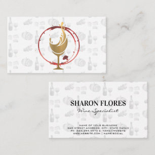 Golden Glass Wine Stain Business Card
