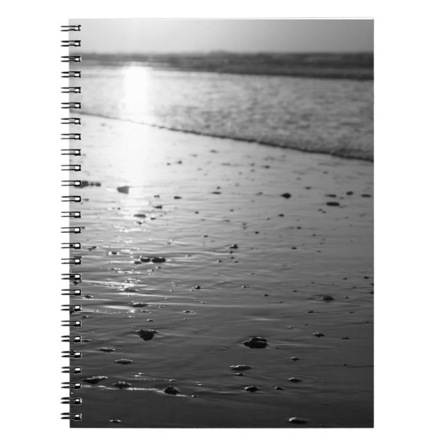 Golden Glassy Sand Grayscale Notebook (Front)