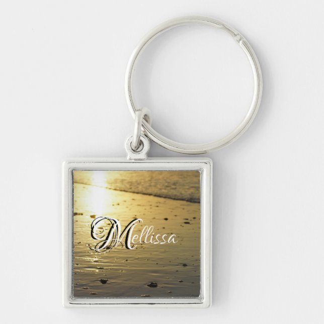 Golden Glassy Sand Keychain (Front)