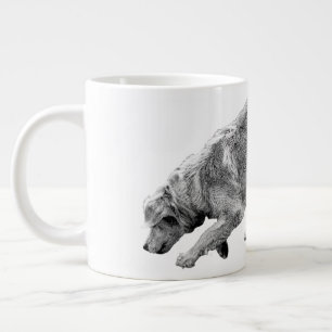 Golden Glide in Soft Winter Tones Large Coffee Mug