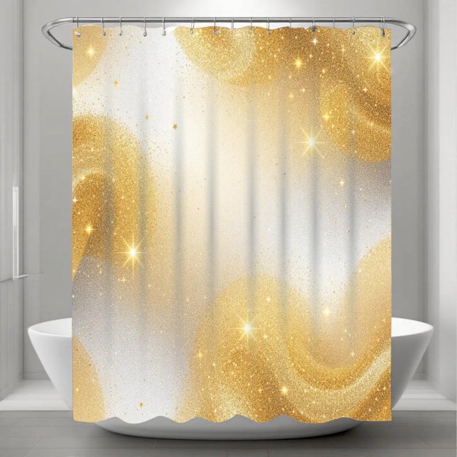 Golden Glimmer Shower Curtain (Creator Uploaded)