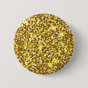 Golden glitter 6 cm round badge