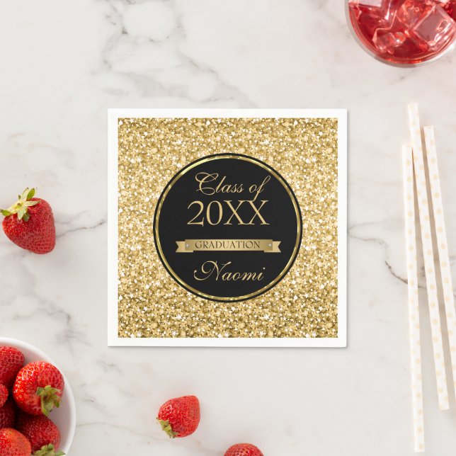 Golden Glitter And Ribbon Napkin (Insitu)