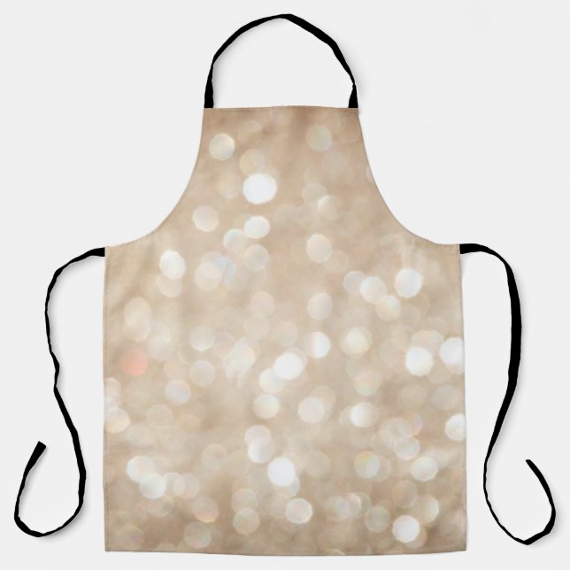 Golden glitter, blurred Christmas background. Apron (Front)