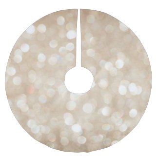 Golden glitter, blurred Christmas background. Brushed Polyester Tree Skirt