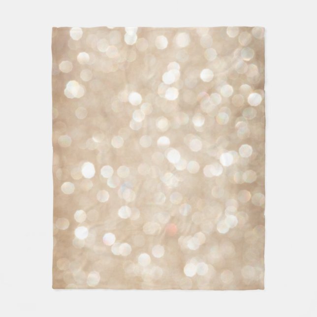 Golden glitter, blurred Christmas background. Fleece Blanket (Front)