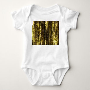 Golden Glitter: Bokeh Particles Background Baby Bodysuit