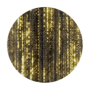 Golden Glitter: Bokeh Particles Background Cutting Board