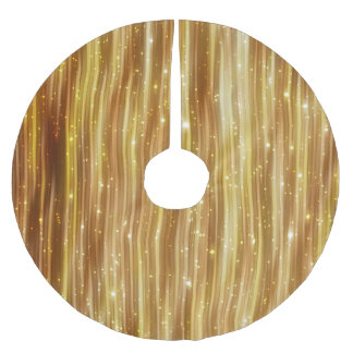 Golden Glitter: Bright Abstract Background. Brushed Polyester Tree Skirt