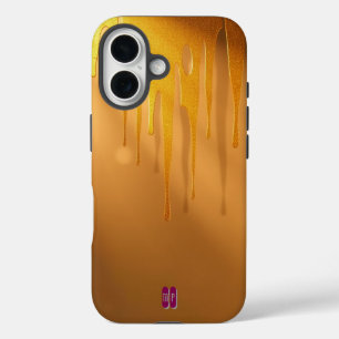 Golden Glitter Drips with Warm Glow iPhone 16 Case