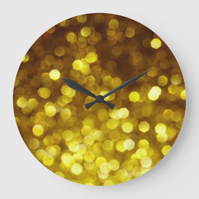 Golden glitter: festive Christmas texture. Large Clock (Front)