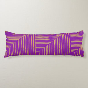 Golden Glitter Geometric Art Line Pattern Body Cushion