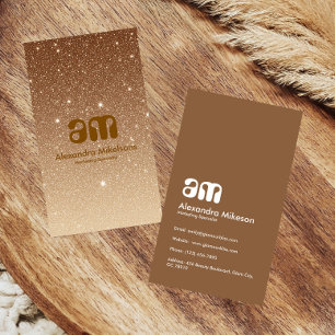 Golden Glitter Glam Business Card
