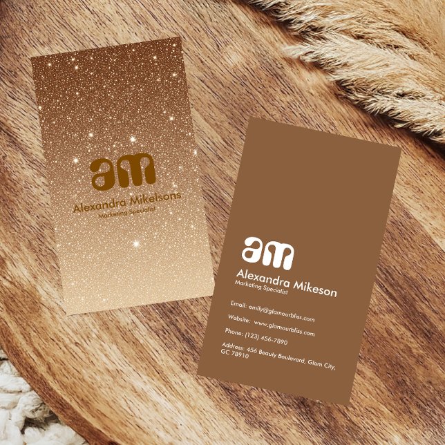 Golden Glitter Glam Business Card (Creator Uploaded)