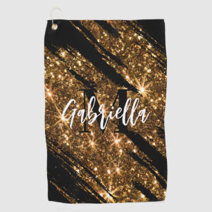 Golden Glitter Golf Towel