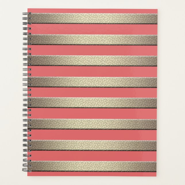 Golden glitter gradient striped lined stripes cora planner (Front)