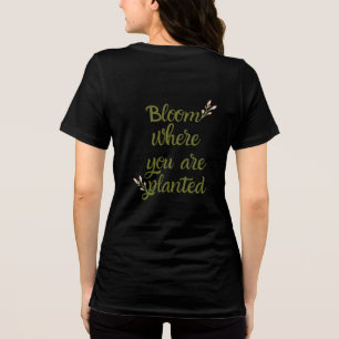 Golden Glitter Inspirational Black Tee