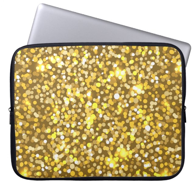 Golden glitter laptop sleeve (Front)