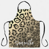Golden Glitter Leopard Print