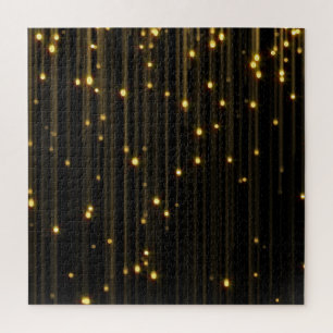 Golden Glitter Rain Light Curtain Jigsaw Puzzle