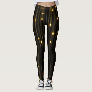 Golden Glitter Rain Light Curtain Leggings