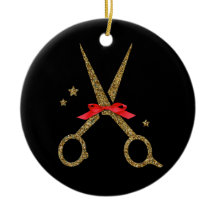 Golden glitter scissors - Hair dresser stylist