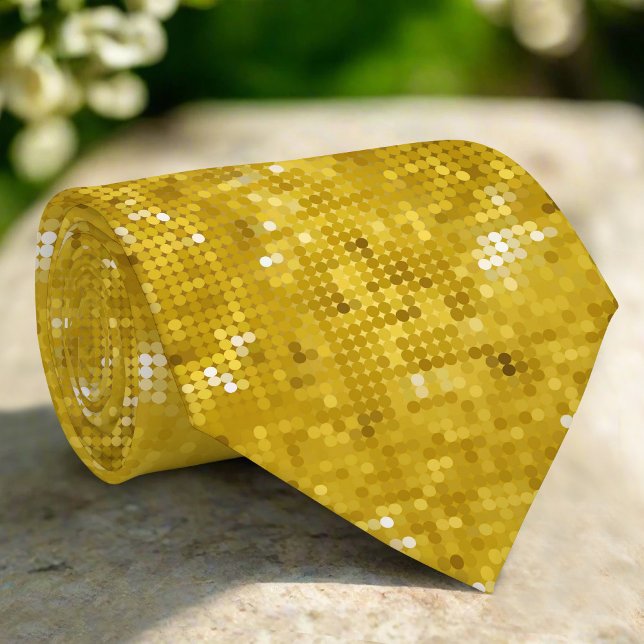 Golden Glitter Seamless Pattern Texture Tie (Creator Uploaded)