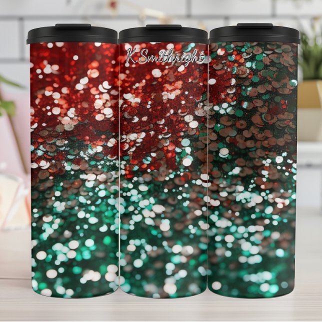 Golden Glitter Sparkling Christmas  Thermal Tumbler (Creator Uploaded)