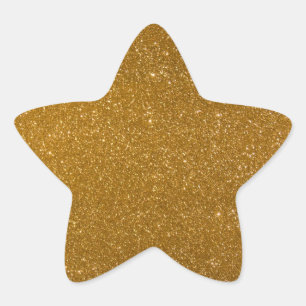 Golden glitter star sticker
