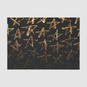 Golden Glitter Stars Tissue Paper