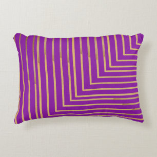 Golden glitter Stripes line art Pattern Decorative Cushion