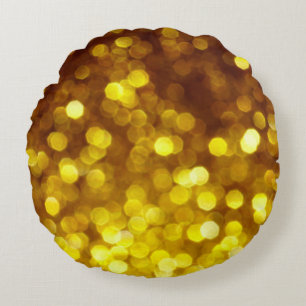 golden glitter texture christmas abstract backgrou round cushion