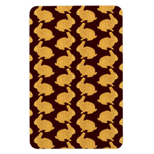 Golden Glittering Bunnies Magnet