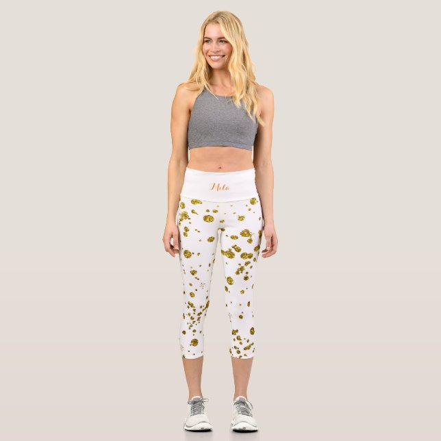 Golden glitters capri leggings (Front)