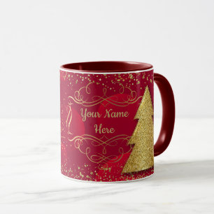 Golden Glitters Christmas Mug