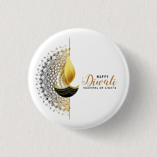 Golden Glow: A Diwali Blessing 3 Cm Round Badge