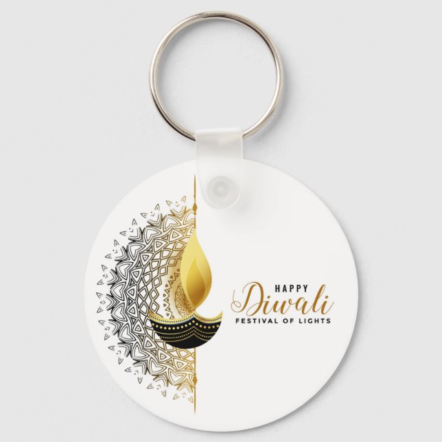 Golden Glow: A Diwali Blessing Key Ring (Front)