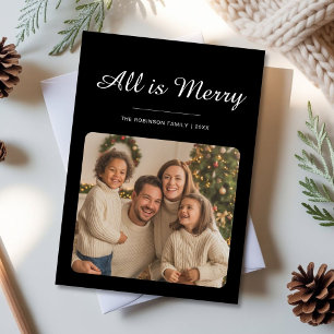 Golden Glow “All Is Bright” Family Christmas Card