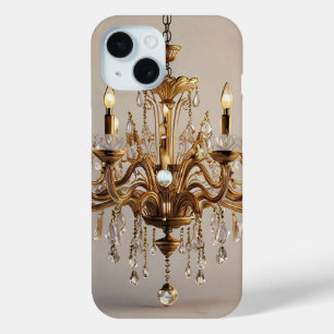"Golden Glow Chandelier" iPhone 15 Case