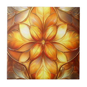 Golden Glow Floral Tile
