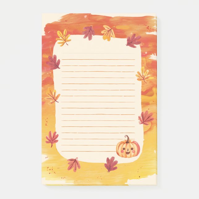 Golden Glow & Grinning Gourd Post-it Notes (Front)