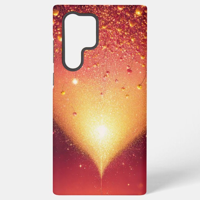 Golden Glow & Heart Romantic Phone Case (Back)
