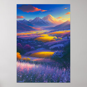 Golden Glow in the Valley Poster