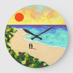 Golden Glow Large Clock