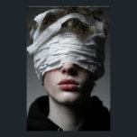 Golden Glow Melanin Fierce Close-Up Poster<br><div class="desc">Golden-bronze light sculpts flawless deep brown skin, illuminating sharp cheekbones, glossy nude-pink lips, and intense dark eyes framed by smoky glitter shadow. A sleek short natural cut and massive hammered gold hoop earrings catch fiery reflections, while layered gold chains add regal texture against a high-neck black top. The powerful close-up...</div>