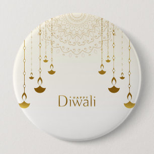 Golden Glow of Diwali 10 Cm Round Badge