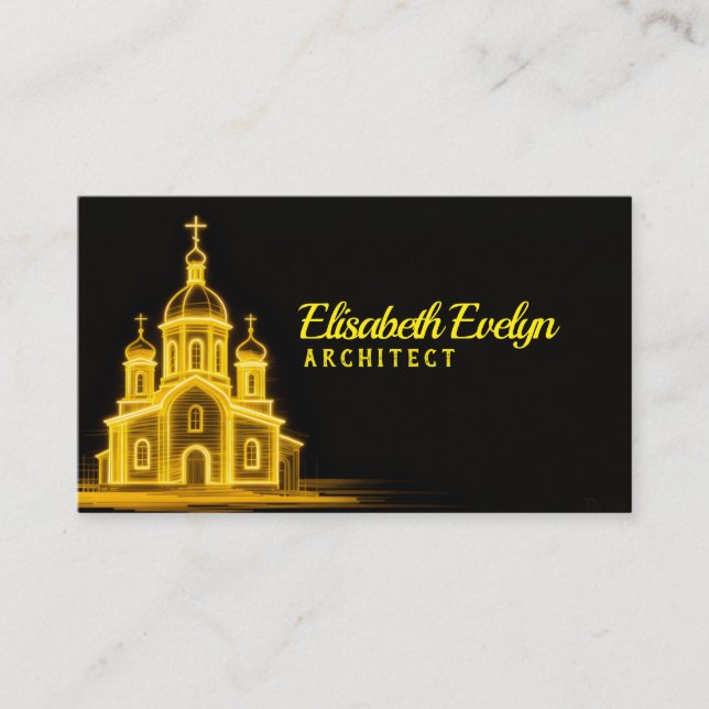 Golden Glow of Faith: The Illuminated Church Business Card (Front)