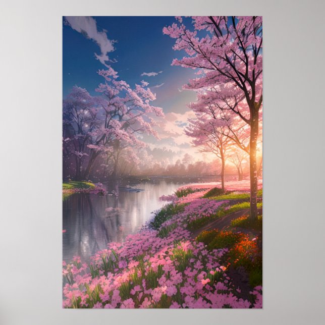 Golden Glow on Lazy River Poster (Front)