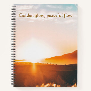 Golden Glow Peaceful Flow Serene Landscape Notebook