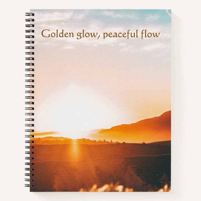 Golden Glow Peaceful Flow Serene Landscape  Notebook (Front)
